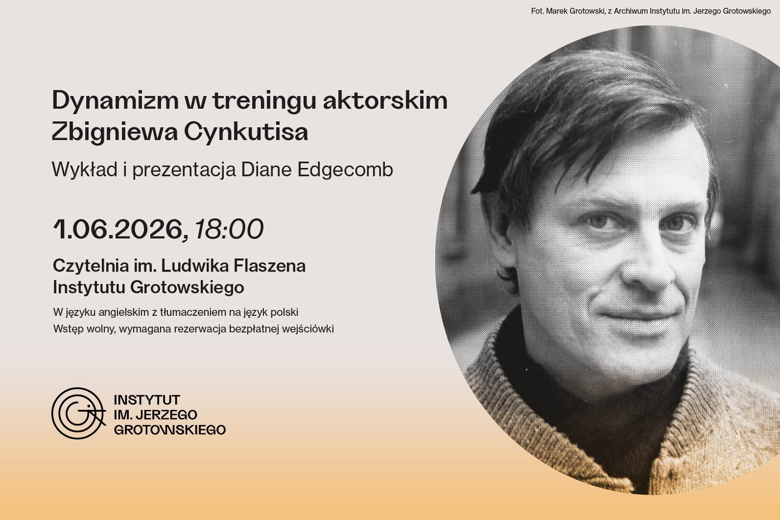 mat. plakat Instytutu Grotowskiego we Wrocławiu