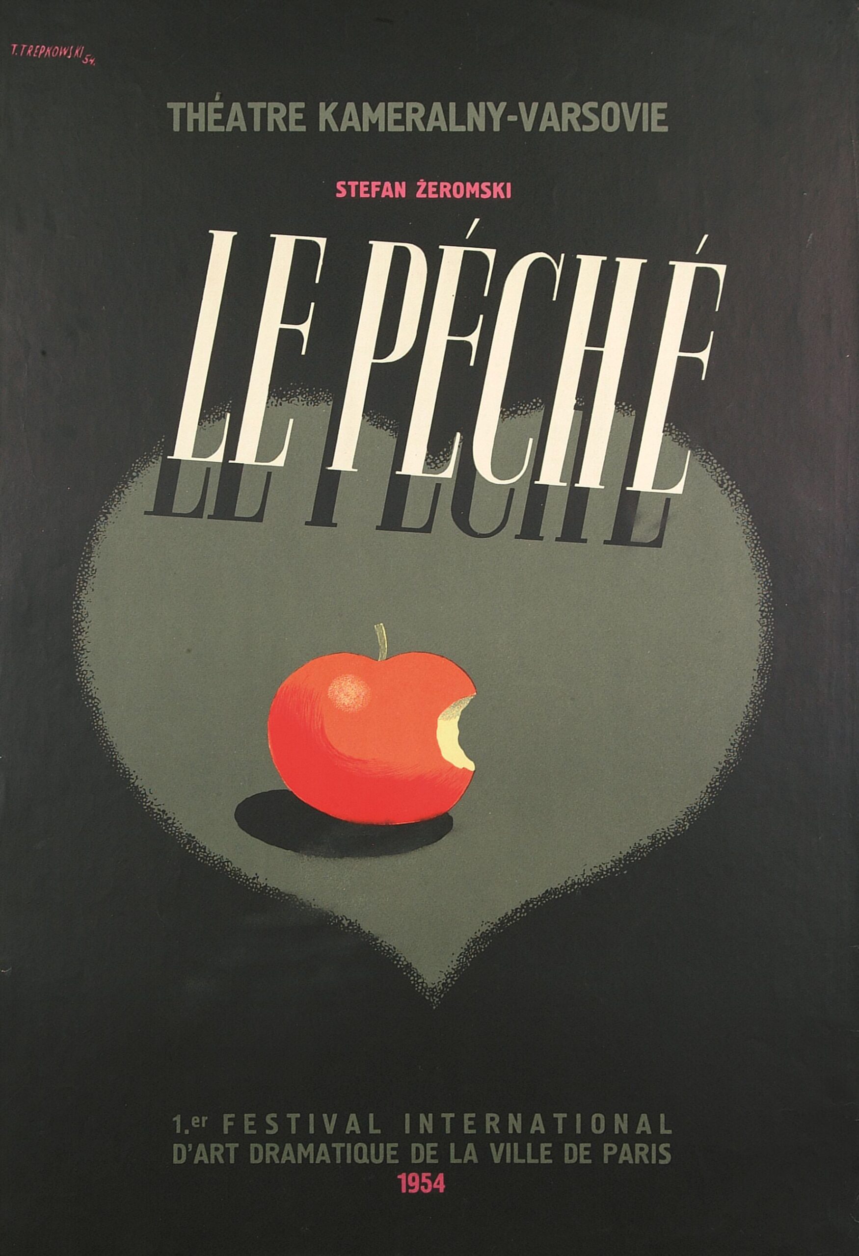 Tadeusz Trepkowski, La „Péché” [Grzech], Stefan Żeromski, 1954, Muzeum Plakatu w Wilanowie, Oddział Muzeum Narodowego w Warszawie