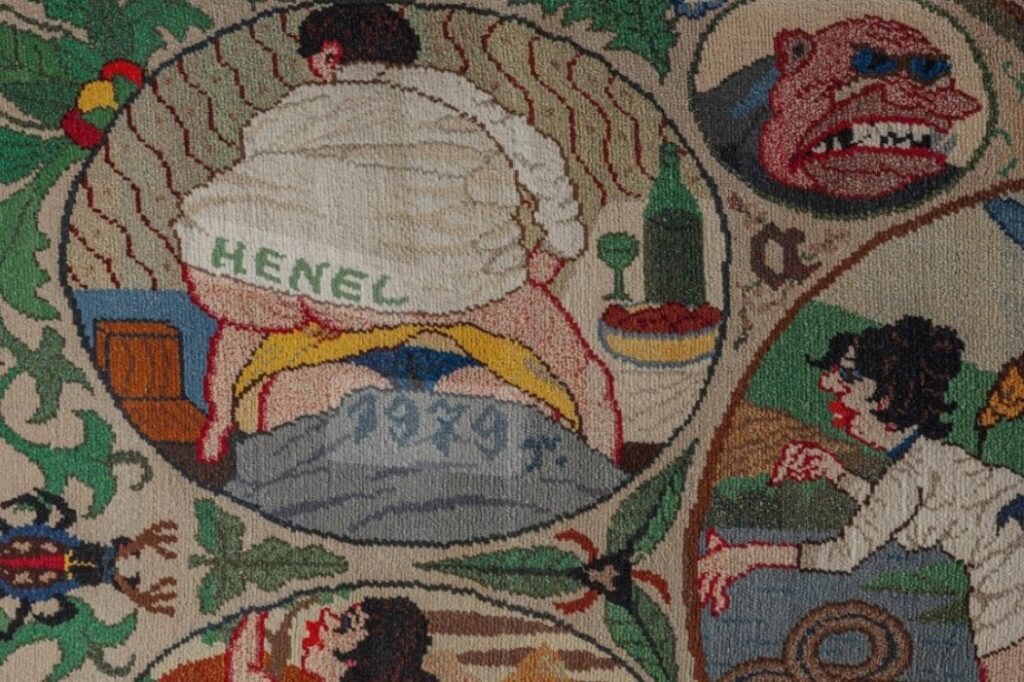 Marian Henel, fragment gobelinu "Medaliony" 1979 (Muzeum Etnograficzne we Wrocławiu)