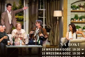 premiera Na boku w Teatrze Kamienica, plakat