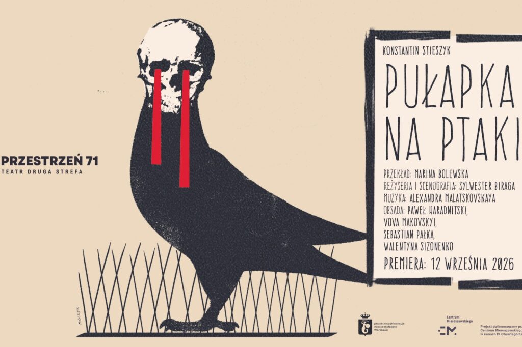 Pułapka na ptaki, Teatr Druga Strefa, plakat