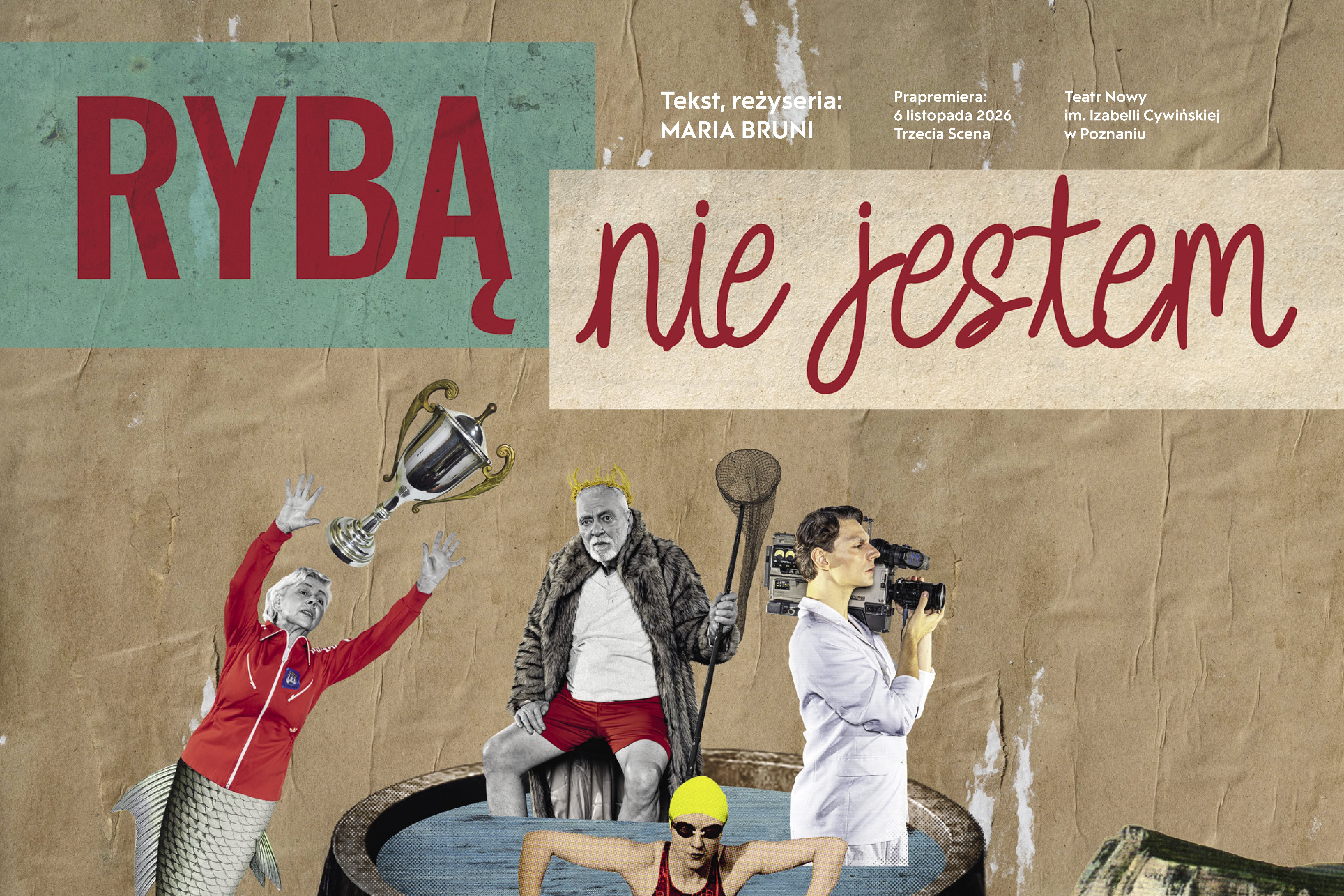fragment plakatu "Rybą nie jestem" Teatr Nowy w Poznaniu